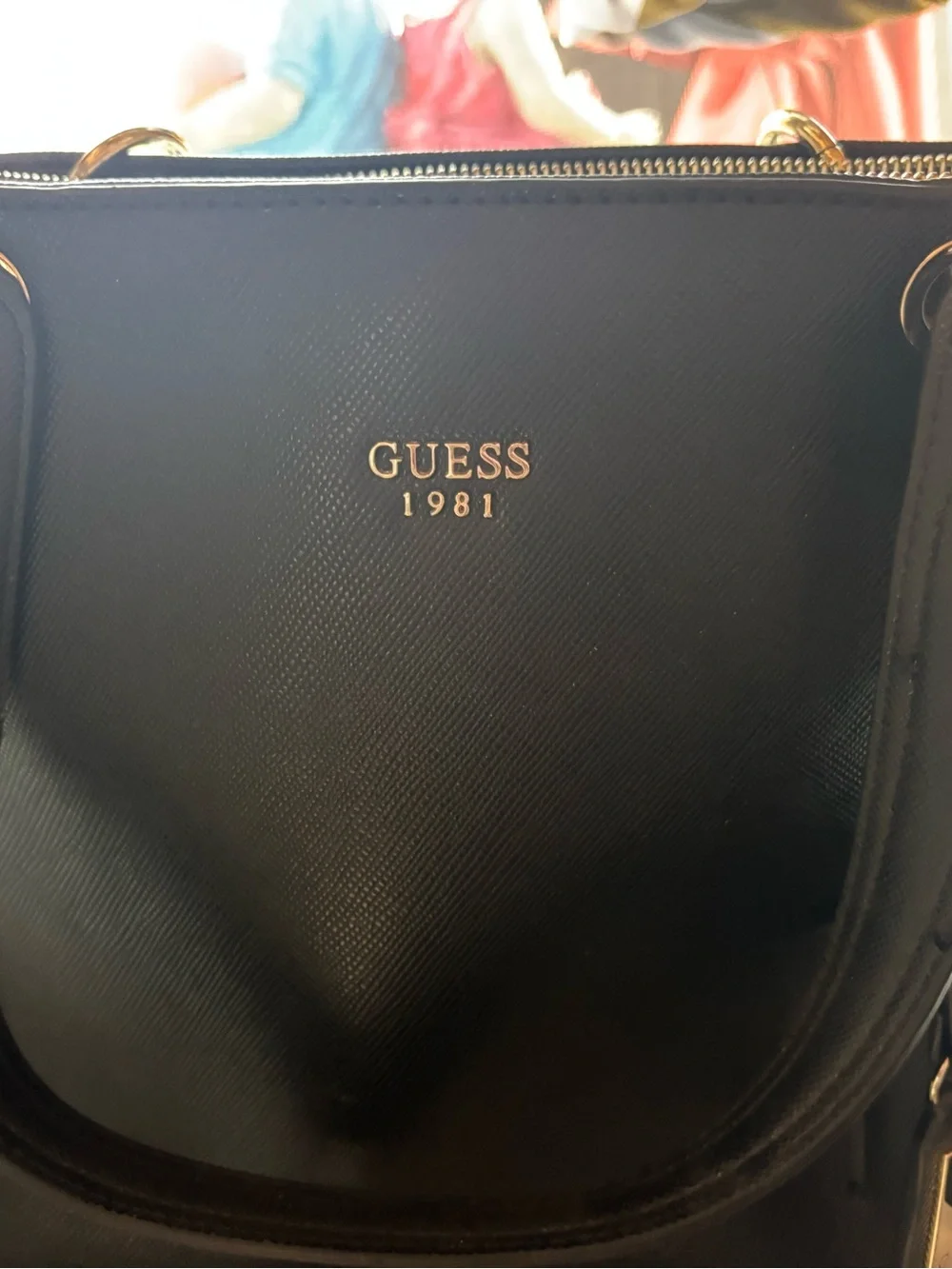 Guess Black Tote with Silver Hardware “Camaro”